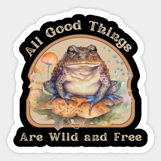 Wild and Free Fairycore Toad Sticker